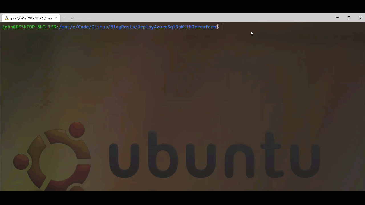 Short animation showing the output from running Terraform init.